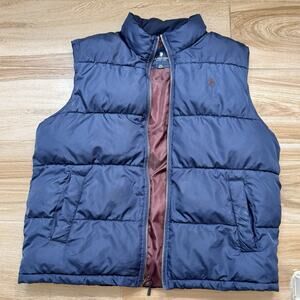 U.S. Polo Assn Ralph Lauren Navy Puffer Vest Sleeveless Full Zip Size XXL